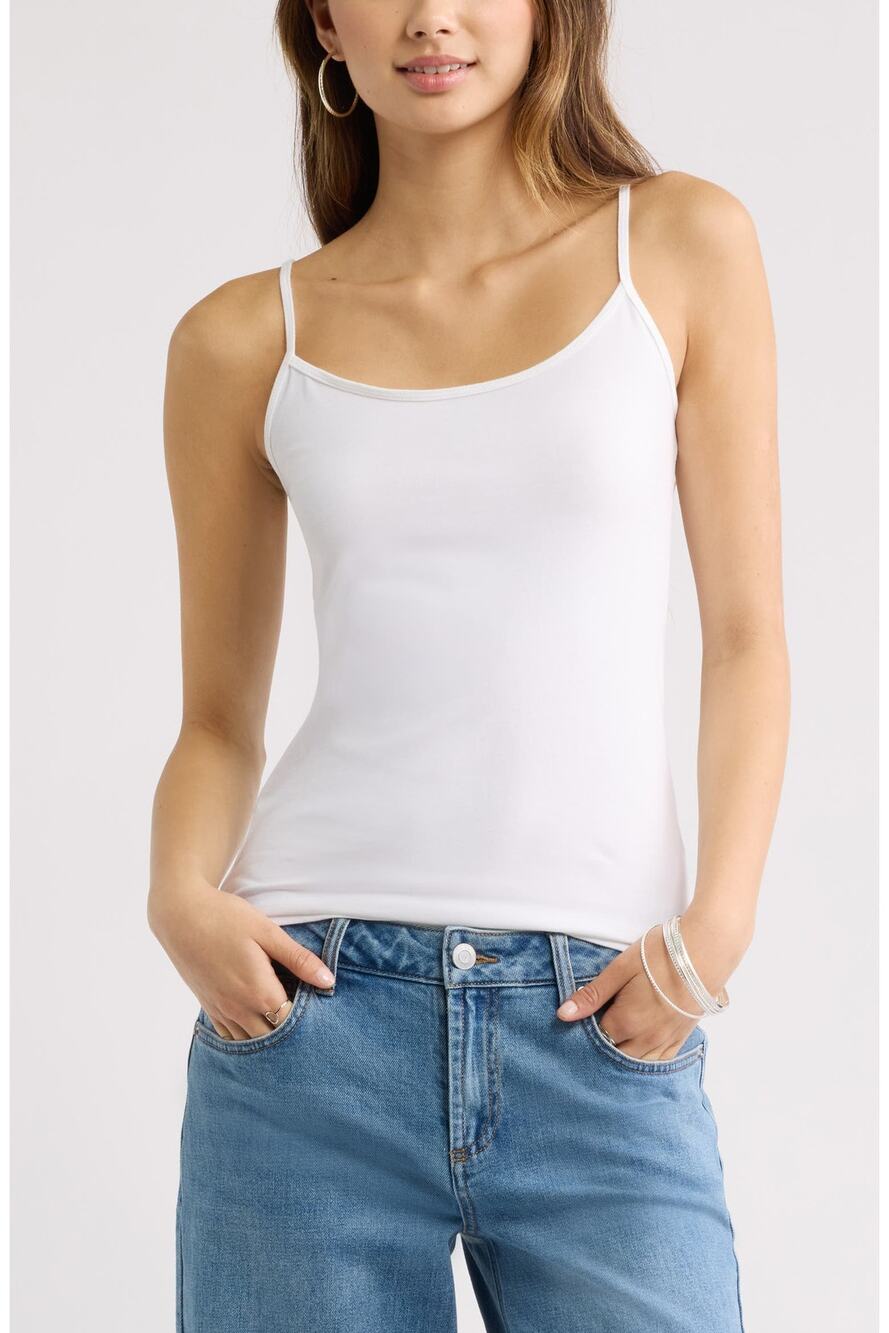 NWT BP White Core Cotton Blend Camisole Cami Tank Top Women's Size XXS